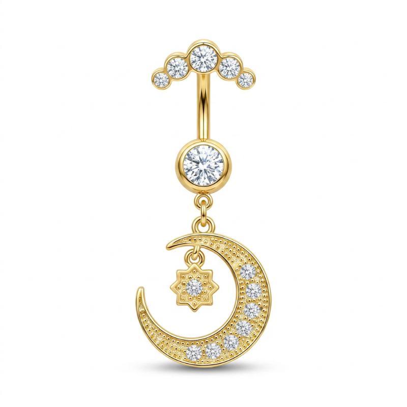 Body Jewelry Belly Button Rings - 5 Pcs Fashion Rhinestones Belly Button