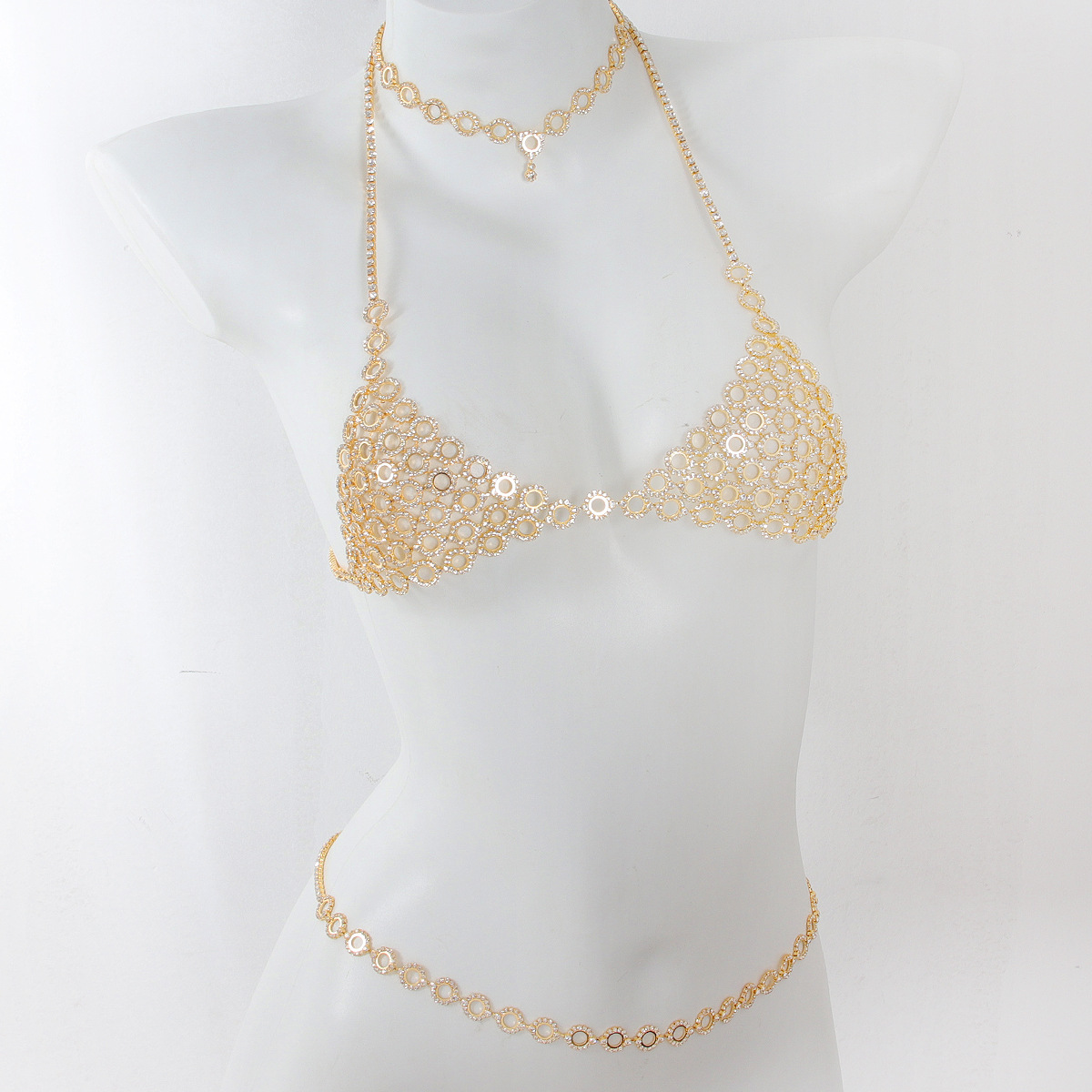 Body Jewelry Bra - Fashionable Circular Splicing Light Luxury Style