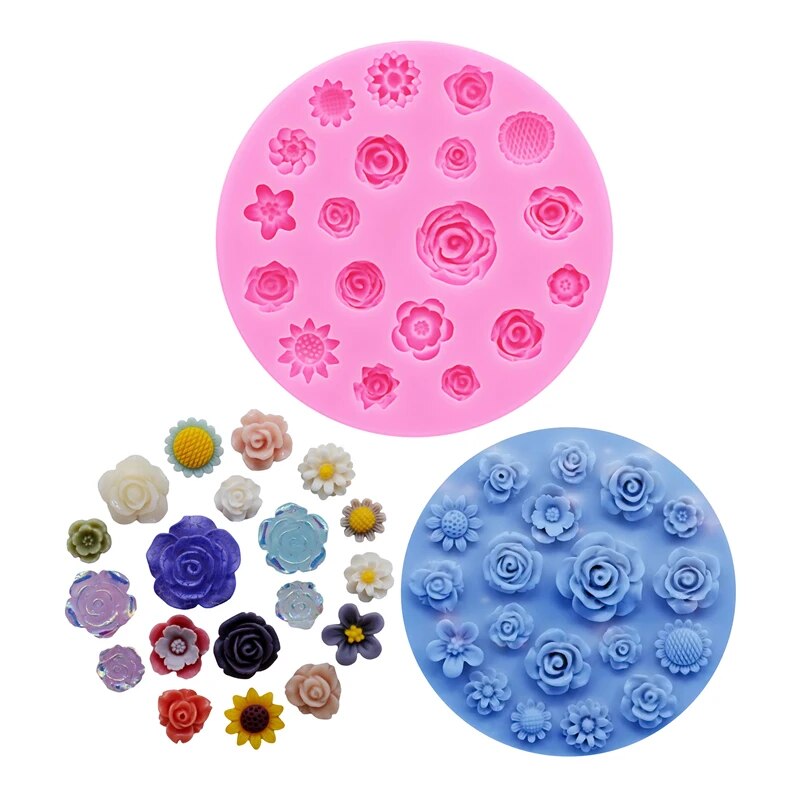 Body Jewelry Display Case - Flowers Silicone Mold Flower Resin Phone