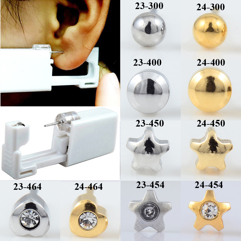 Body Jewelry Display Case - 24pcs/Box No Pain Ear Piercing Kit