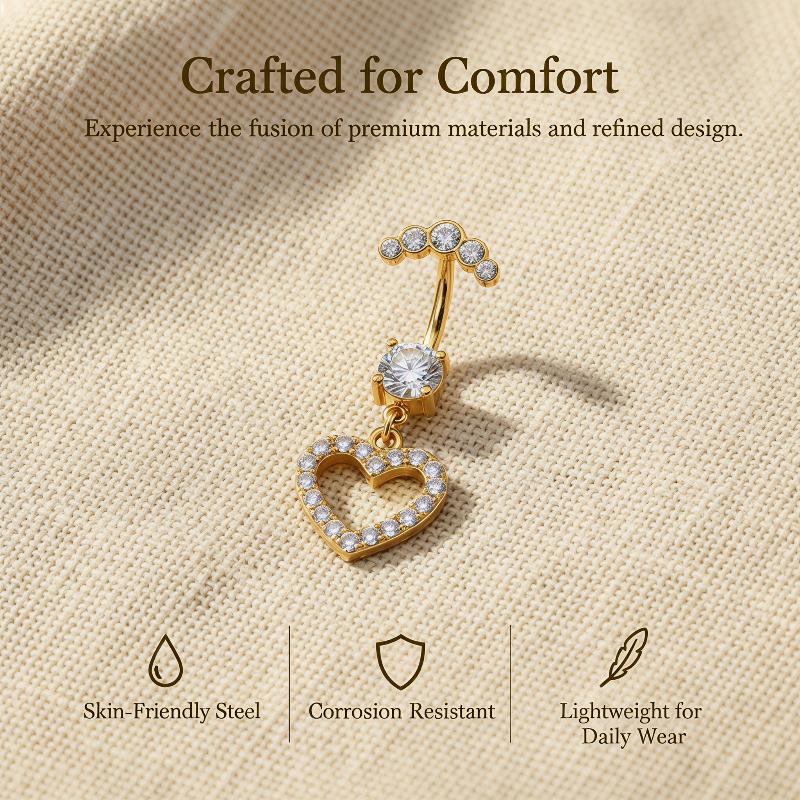 5 Pcs Fashion Rhinestones Bell - Body Jewelry Belly Button Rings review and price