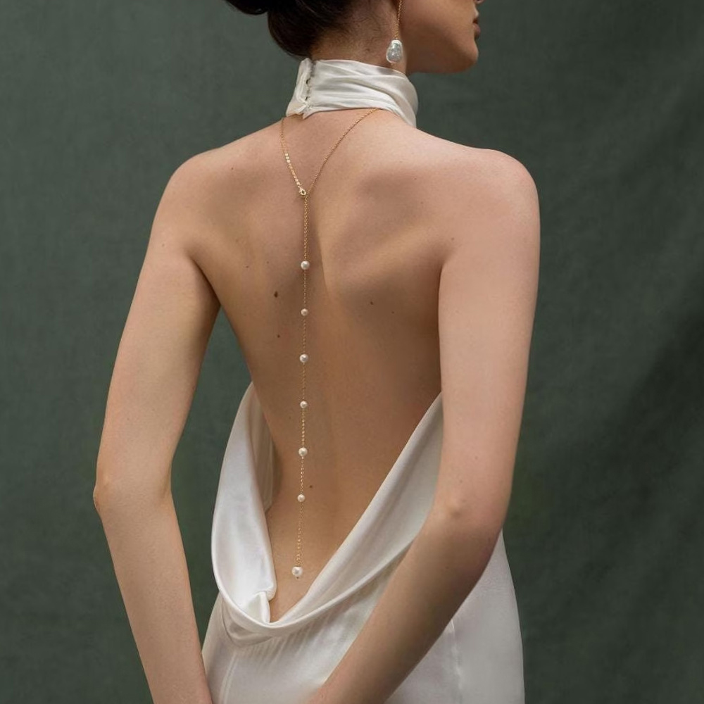 Bohemian Bridal Back Chain Nec - Body Jewelry For Backless Dress review and price