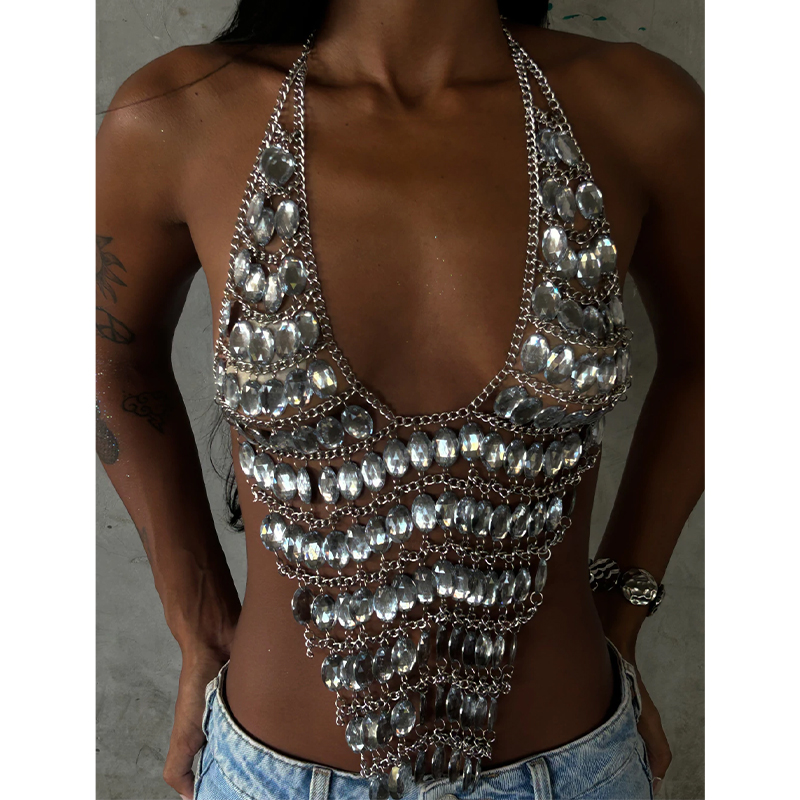 Handmade Backless Rhinestone S - Body Jewelry Bra review and price