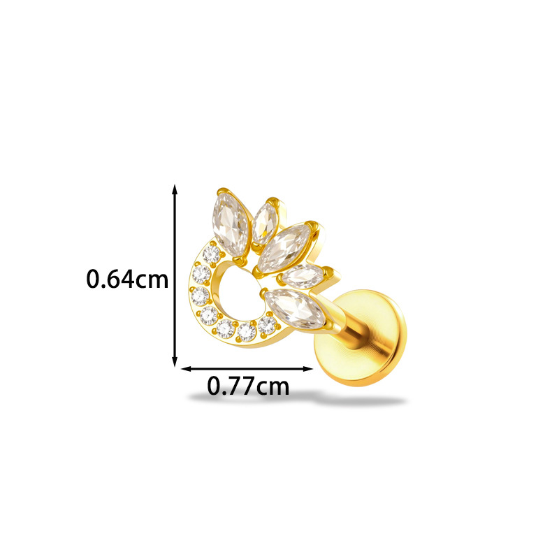 1PC G23 Titanium16G Flower CZ  - Body Jewelry Implant Grade review and price