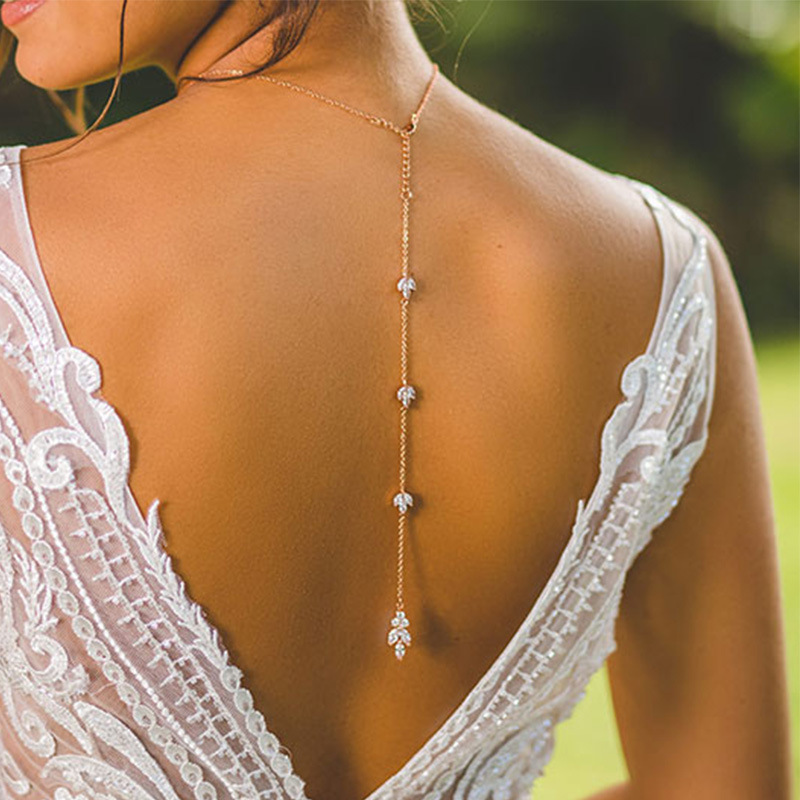Back Chain Rhinestone Pendant  - Body Jewelry For Backless Dress review and price