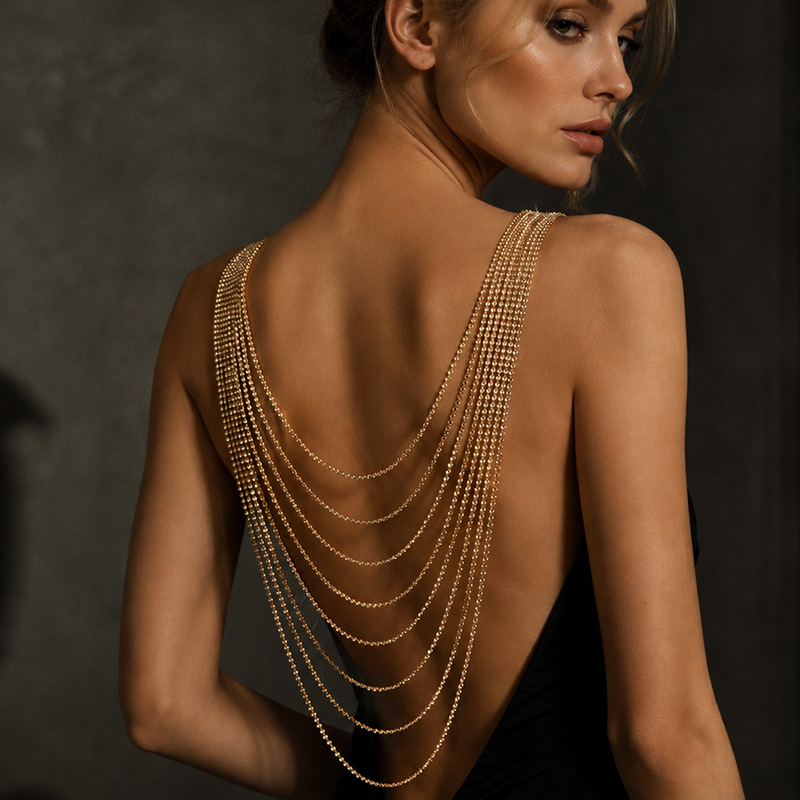 Rhinestone Back Chain Crystal  - Body Jewelry For Backless Dress review and price