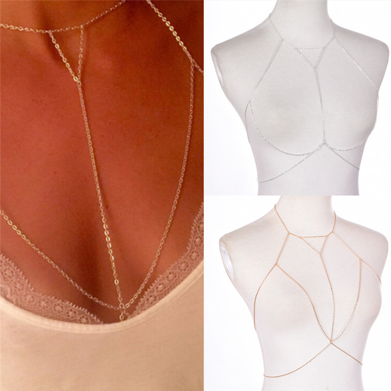 Gold Silver Fashion Link Chain - Body Jewelry Bra review and price