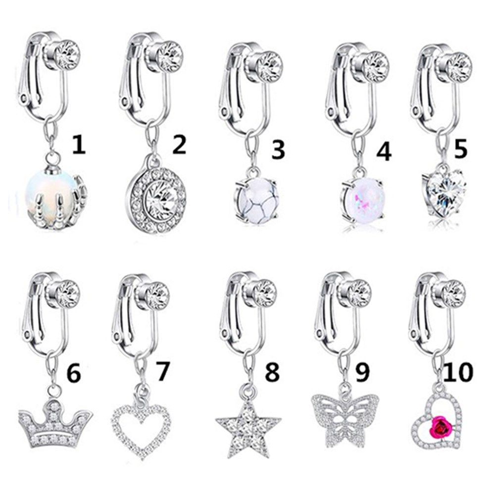 Accessories Clip On Earrings C - Body Jewelry Belly Button Rings review and price
