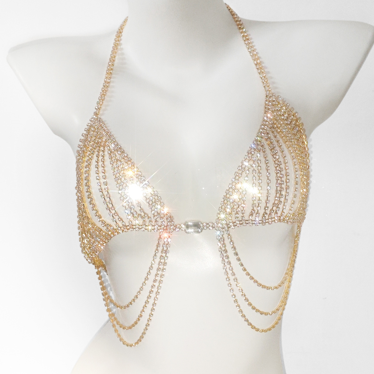 Fashionable Tassels Sexy Rhine - Body Jewelry Bra review and price