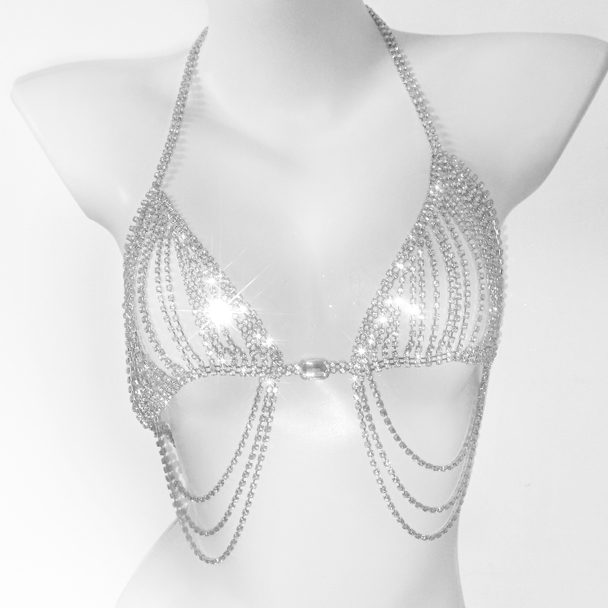 Fashionable Tassels Sexy Rhine - Body Jewelry Bra review and price