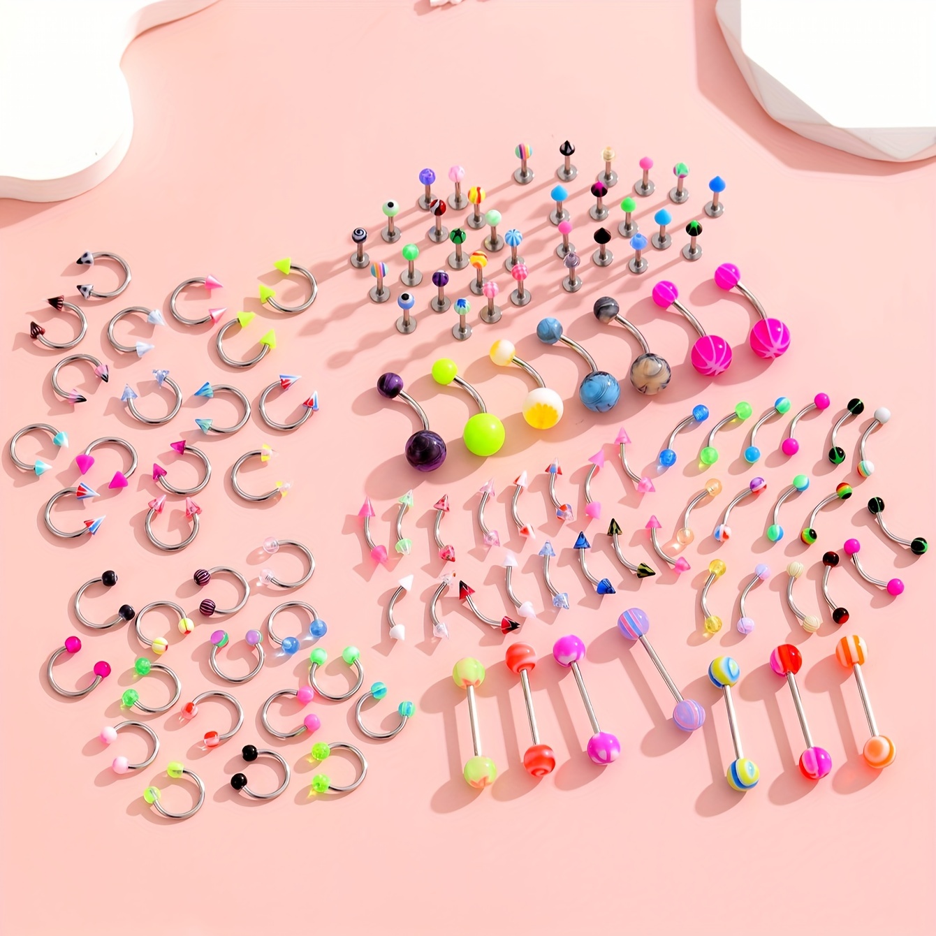 45/80/110Pcs Mix Styles Stainl - Body Jewelry Display Case review and price