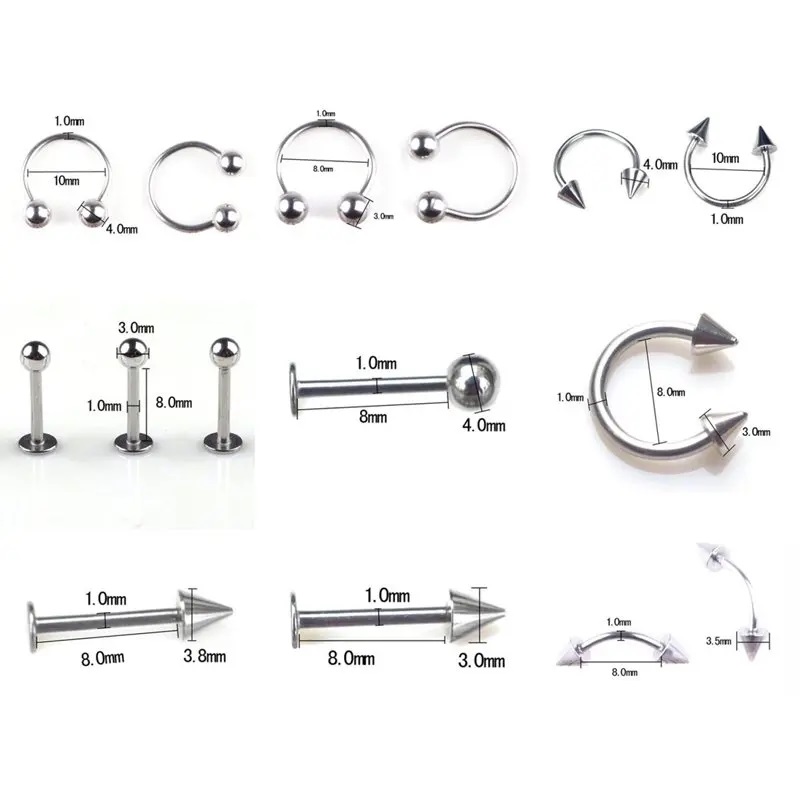 45/80/110Pcs Mix Styles Stainl - Body Jewelry Display Case review and price