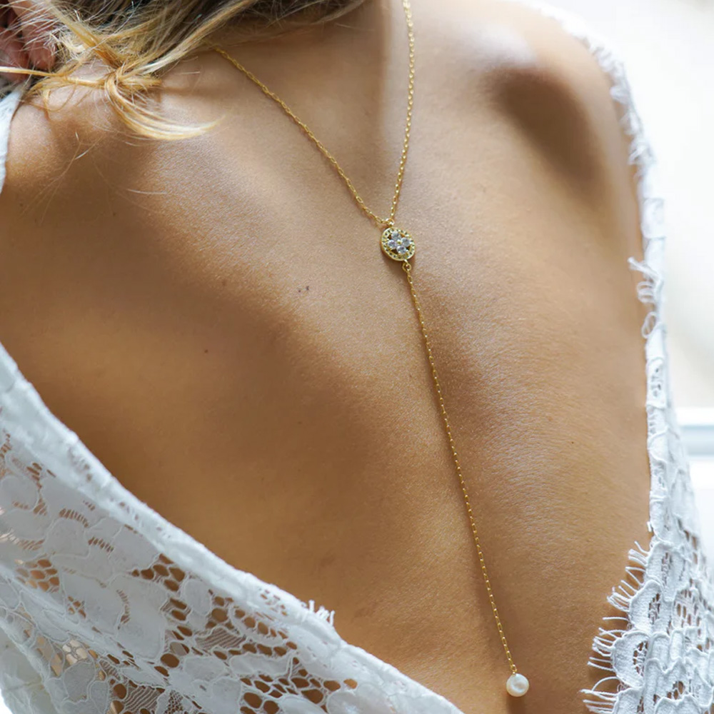 Stonefans Simple Pearl Back Ch - Body Jewelry For Backless Dress review and price