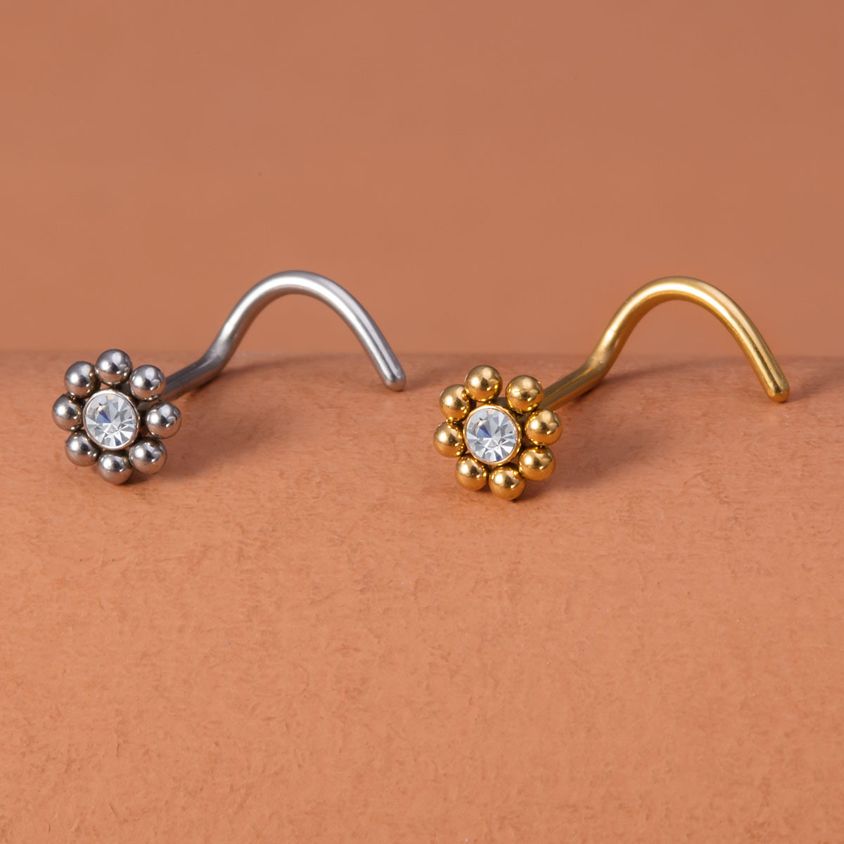 1pc of Flower-Shaped Screw Nos - Nostril Screw Pin review and price