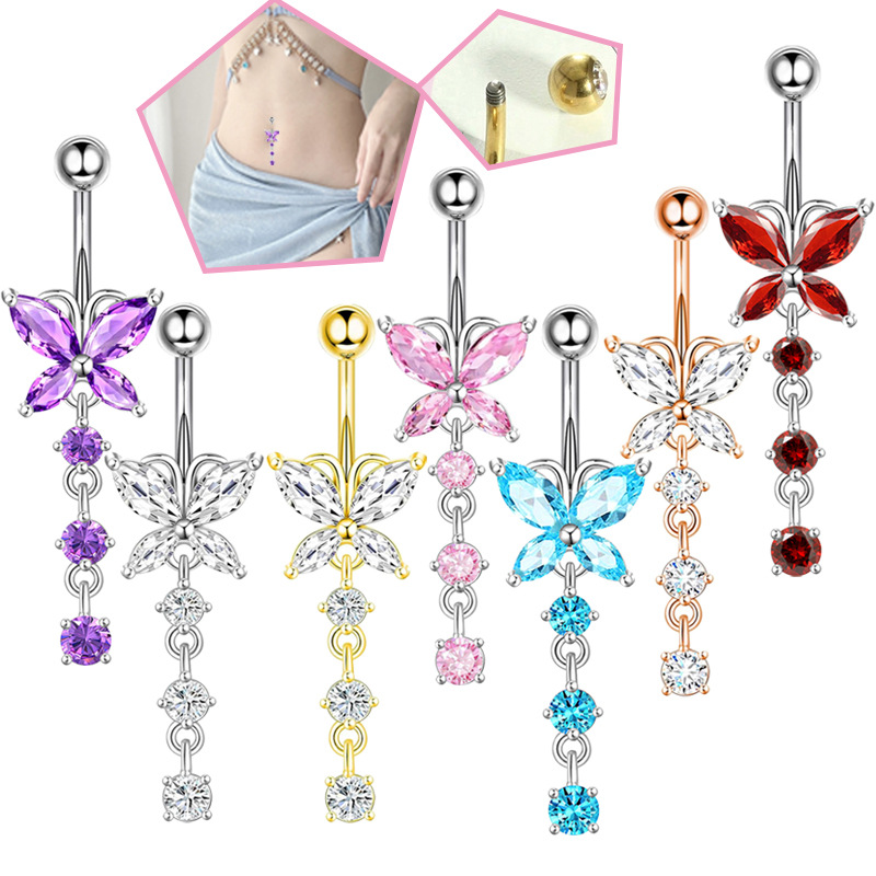 14GA Golden Butterfly with Dan - Body Jewelry Belly Button Rings review and price