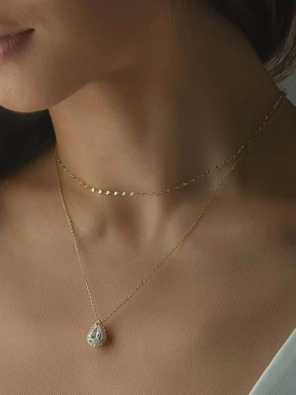 Gold Silver Teardrop Crystal B - Body Jewelry For Backless Dress review and price