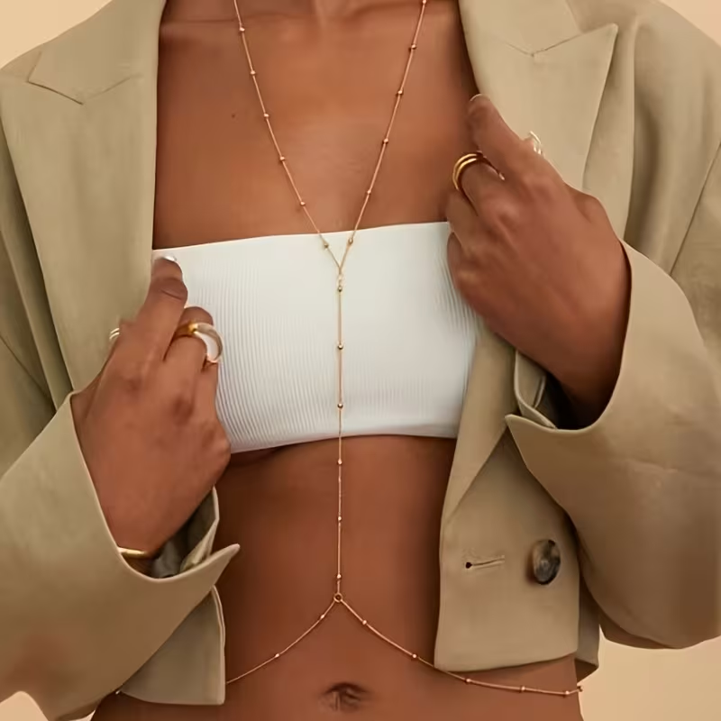 Fashion Simple Bead Chain Bohe - Body Jewelry Bra review and price