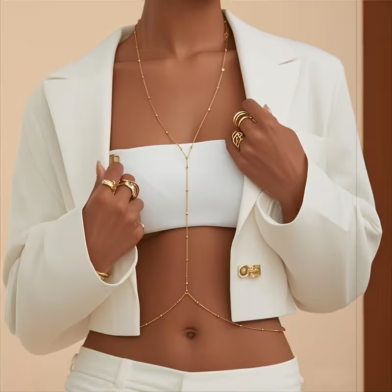 Fashion Simple Bead Chain Bohe - Body Jewelry Bra review and price