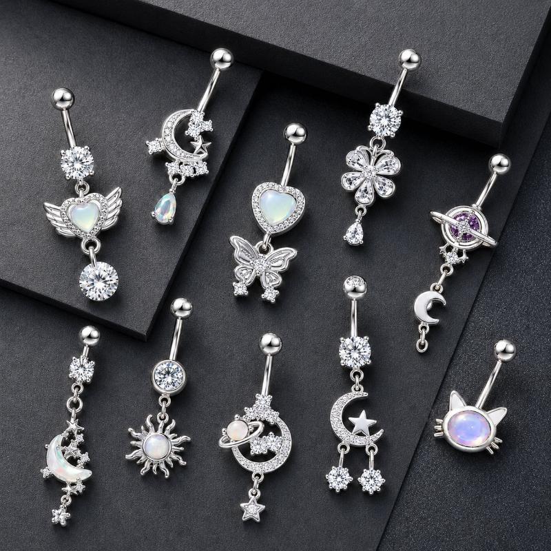 Colorful Y2K Stainless Steel Z - Body Jewelry Belly Button Rings review and price