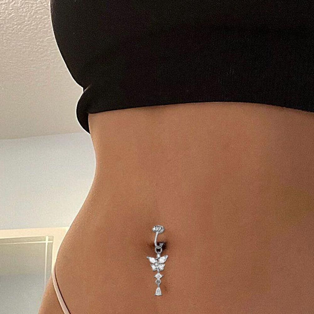 Butterfly Design Clip On Belly - Body Jewelry Belly Button Rings review and price