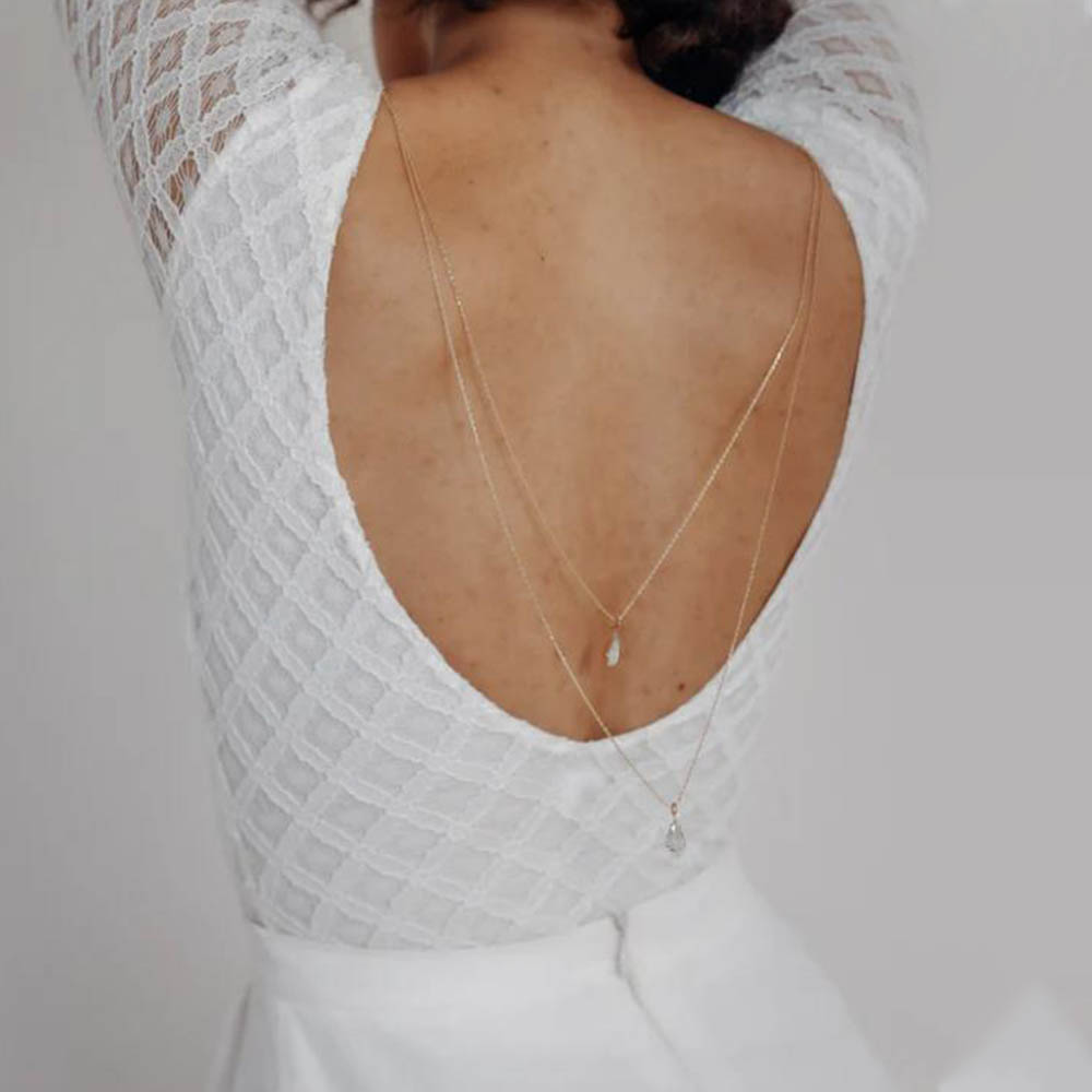 Gorgeous Crystal Droplet Back  - Body Jewelry For Backless Dress review and price