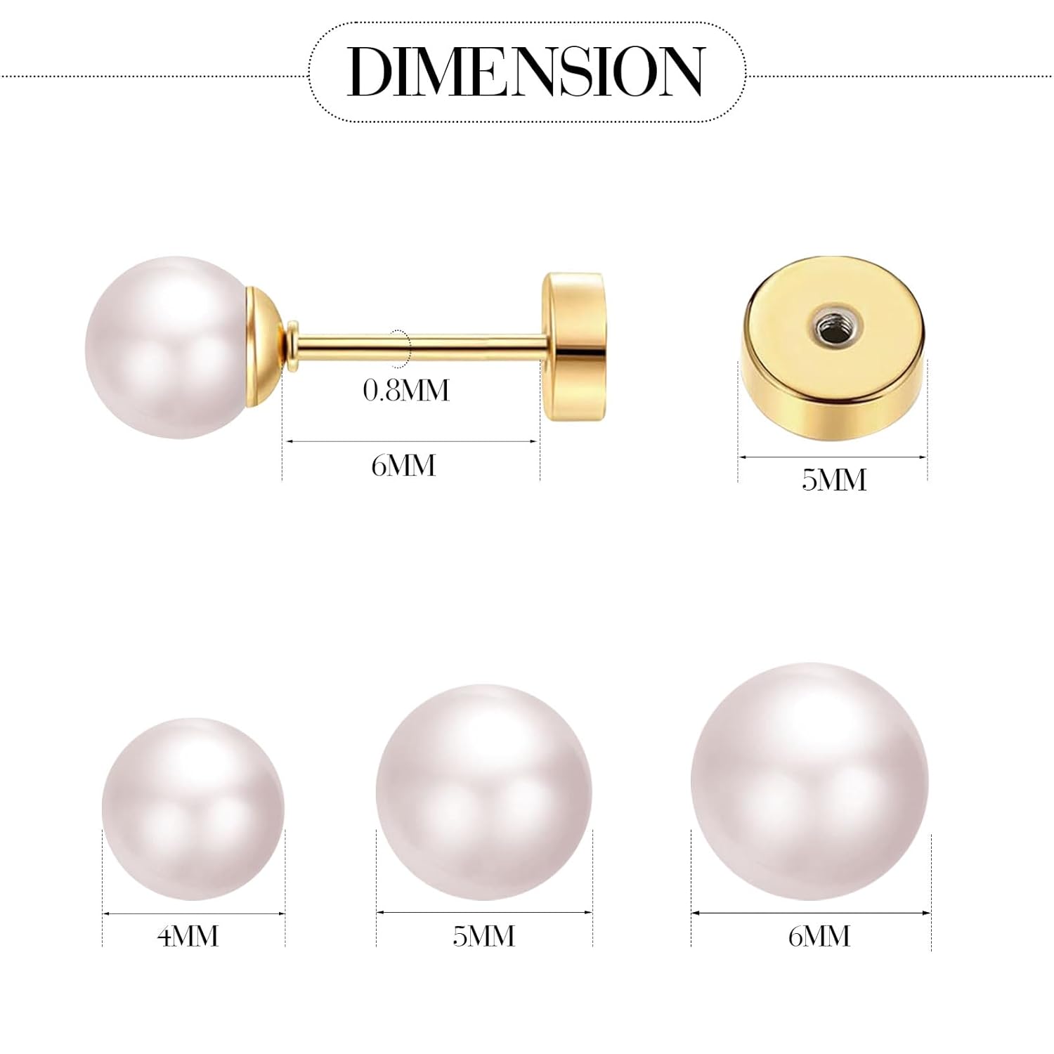 3 Pairs Tiny Pearl Stud Earrin - Body Jewelry Surgical Steel review and price