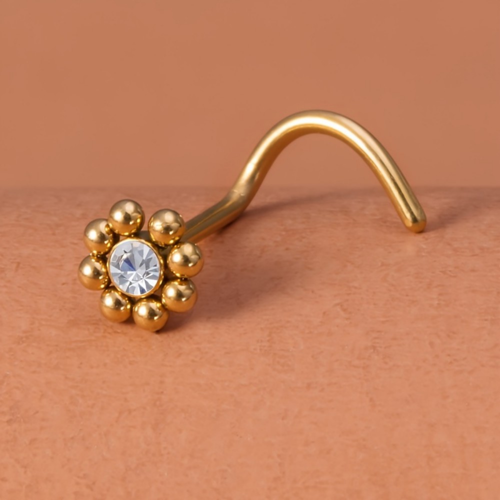1pc of Flower-Shaped Screw Nos - Nostril Screw Pin review and price