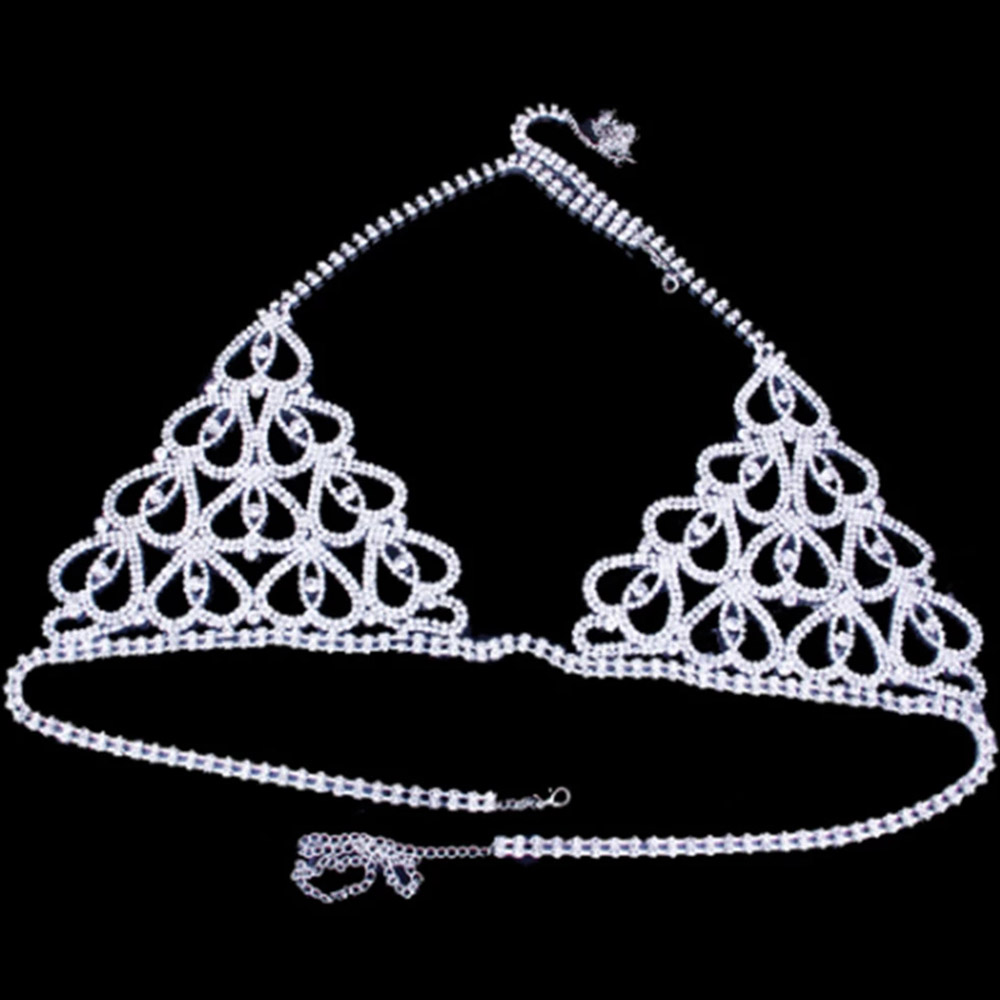 Fashion Rhinestone Heart Bra T - Body Jewelry Bra review and price
