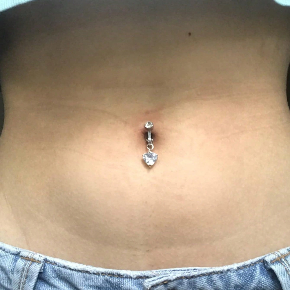 Gold Fake Belly Piercing Cubic - Body Jewelry Belly Button Rings review and price