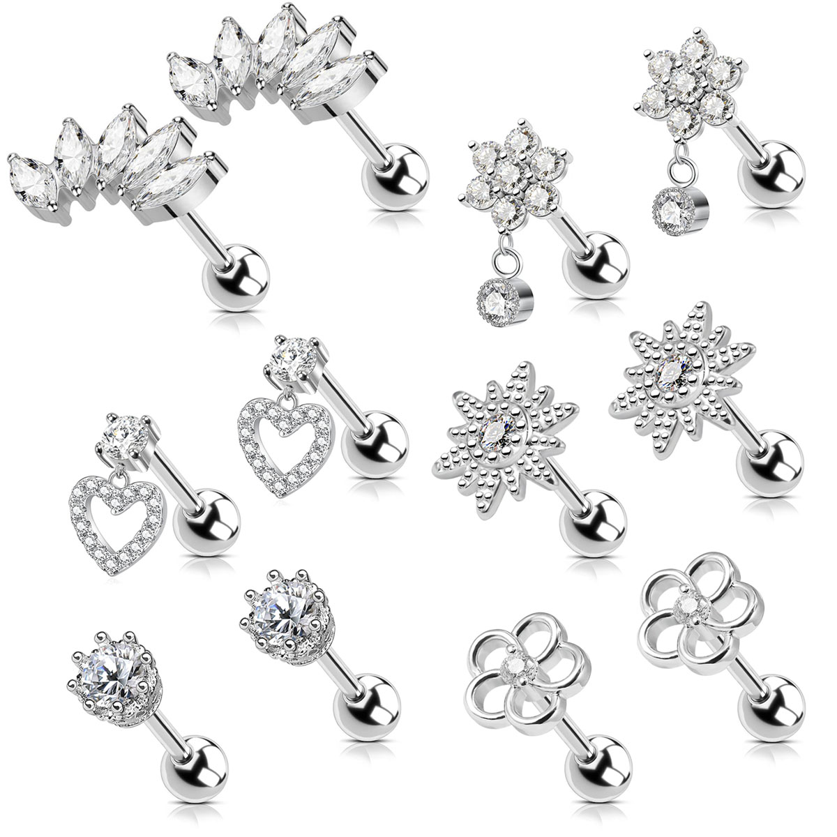 2pcs Cartilage Earrings Stud F - Body Jewelry Surgical Steel review and price
