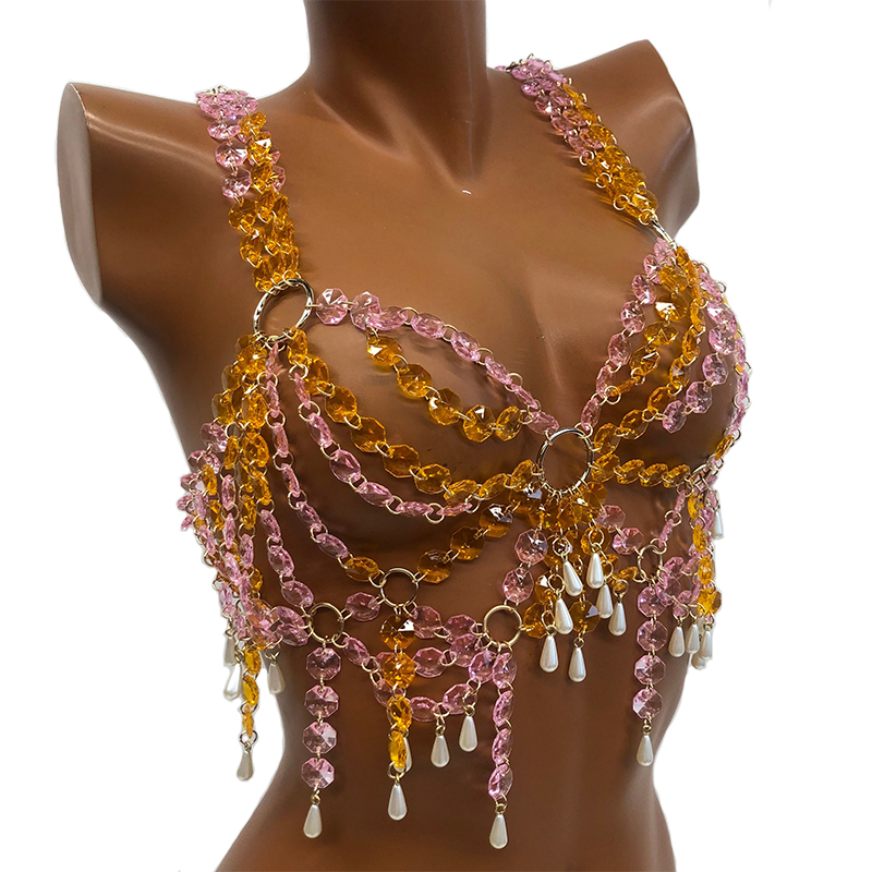 2026 New Arrival Y2K Festival  - Body Jewelry Bra review and price
