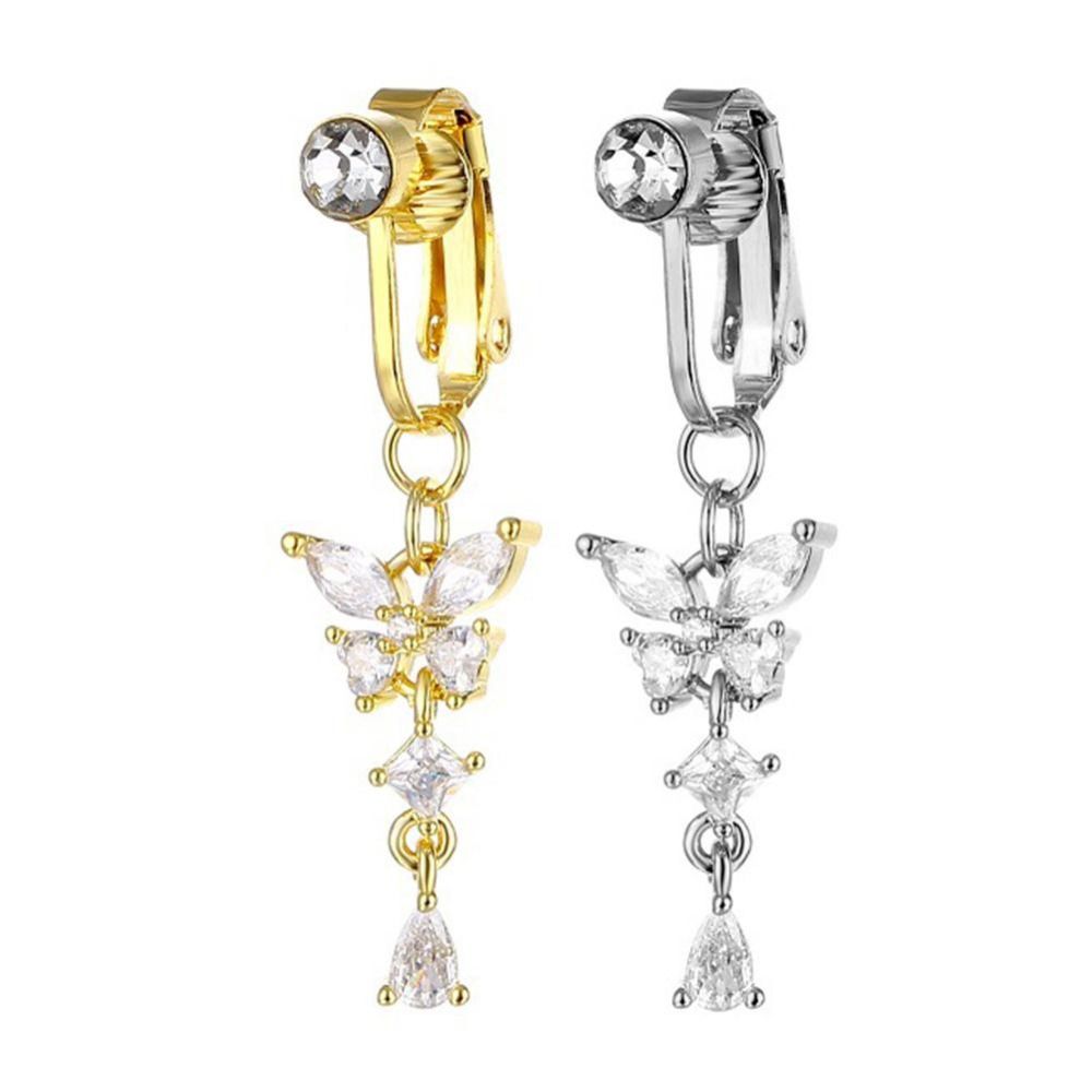 Butterfly Design Clip On Belly - Body Jewelry Belly Button Rings review and price