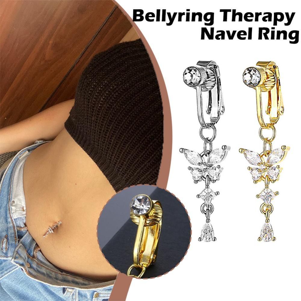 Butterfly Design Clip On Belly - Body Jewelry Belly Button Rings review and price