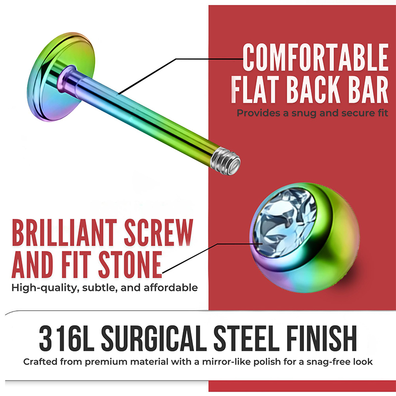 16G Surgical Steel Ball Top CZ - Body Jewelry Surgical Steel review and price