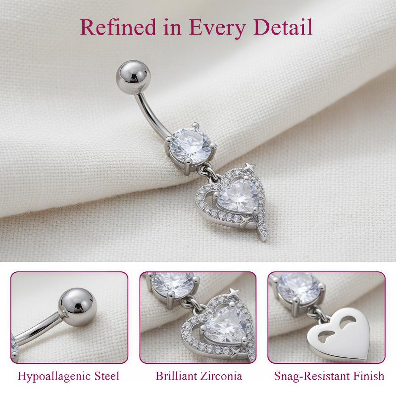 1Pcs Exquisite Dangle Belly Bu - Body Jewelry Surgical Steel review and price