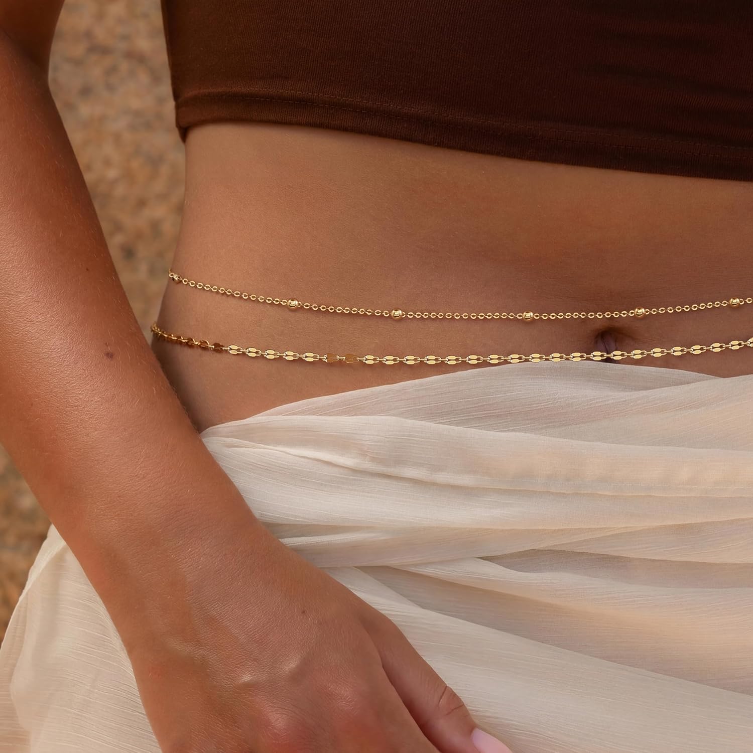14K Gold Plated Waist Chain Wo - Body Jewelry Helix review and price