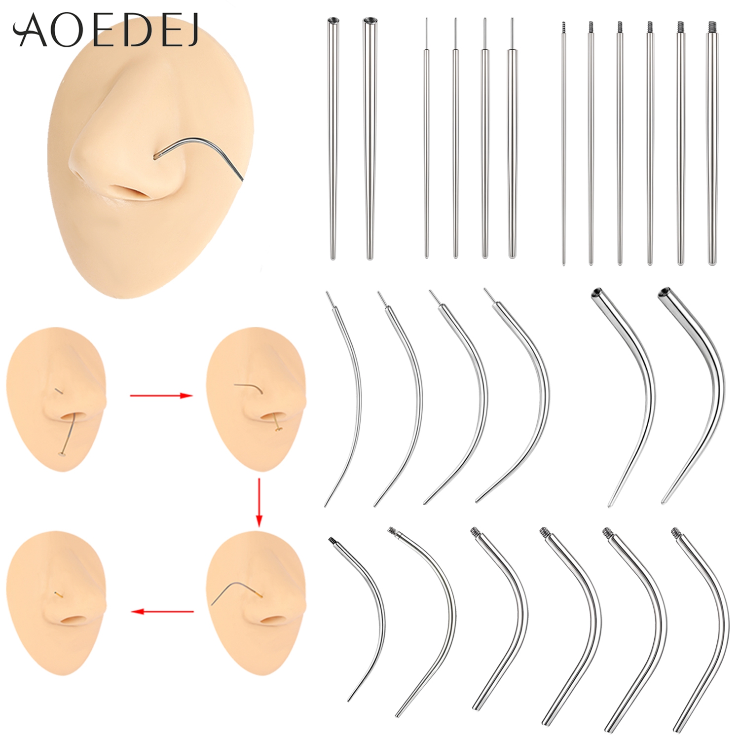 AOEDEJ 1 Piece Stainless Steel - Nostril Screw Pin review and price